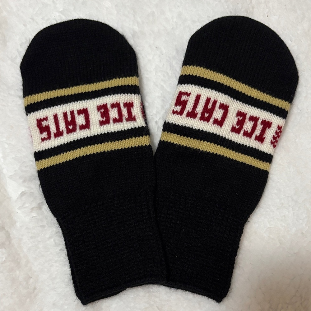 Black and Gold Mittens